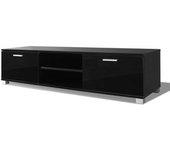 Mueble para TV negro brillante 140x40,5x35 cm