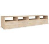 Muebles de TV 2 piezas de madera multicapa 95x35x36 cm Roble