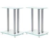 VidaXL Set de 2 Soportes para Altavoz Cristal Transparente/Plata