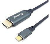 Adaptador de Cable de Video EQUIP 133415 1M USB Type-C HDMI Tipo A Estándar Negro Gris