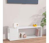 Mueble TV blanco pulido 100x24x32 cm en conglomerado