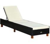 Cama solar con almohada en Polyrattan Black