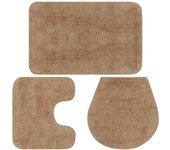 3 unids beige Telas baño Esterillas Sets