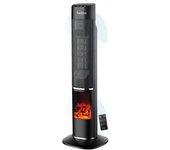 Termoventilador Thermal Black Fiordo Helios Home 2000W Con Mando Negro Ø26x85 Cm