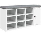 Banco de Zapatos blanco 102x32x50 cm madera multicapa