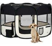 Caja plegable para perros con bolsa negra 125x125x61 cm