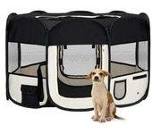 Caja plegable para perros con bolsa negra 125x125x61 cm