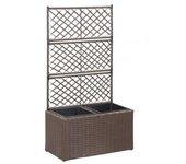 Cama elevada Trellis 2 jarrones 58x30x107 cm Polyrattan Brown