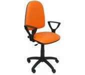 Silla Ayna similpiel naranja con brazos