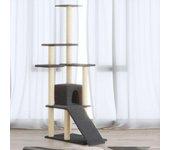 Árbol para Gatos con Rascadores de Sisal Gris Oscuro 155 cm