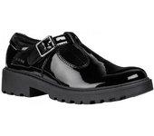 Zapatos Geox J Casey G E de piel con hebilla para niñas 1 UK negro