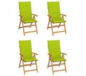 Conjunto 4 Silla de exterior VIDAXL Verde Teca (57x71.5x109 cm)