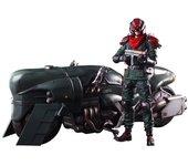 Figura movible pintada en PVC de Final Fantasy VII Remake PLAY ARTS Kai Advanced Bike Guard & Bike Set