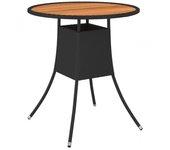 Mesa de comedor VIDAXL Negro Poli Ratán (70x73 cm)