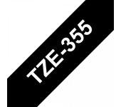 Cinta laminada Compatible Brother Tze355 Texto Blanco / Fondo Negro 24Mm X 8M