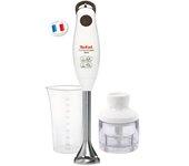 Batidora de mano Tefal HB1021 Turbomix Plus (800ml) Beaker & Mini Chopper 2 Hojas Acero Inoxidable 350W Blanco