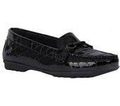 Mocasines de cuero Geox Elidia para mujer/dama 4 UK UK negro