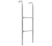 vidaXL Escalera de cama elástica de 2 peldaños acero plateado 102,6 cm