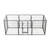 Caja para perros con 8 paneles en acero 80x100 cm negro