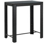 Mesa de Bar de jardín negro 100x60,5x110,5 cm Polyrattan