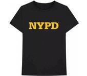 Camiseta unisex con logotipo de algodón con texto de la ciudad de Nueva York para adultos L negro