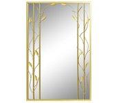 Espejo de pared DKD Home Decor Espejo Dorado Metal Hoja de planta (60 x 2 x 90 cm)