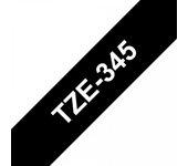 Cinta Laminada Compatible Brother Tze-345 - 18 Mm X 8 Metros Blanco/Negro