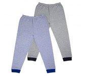 Pantalón de pijama de algodón a rayas para niño (Paquete de 2) 11-12 azul/gris