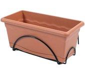 Jardinera con Plato Plastiken Terracota Polipropileno 40 x 24 cm