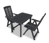 3 piezas de plástico antracita Bistro Set