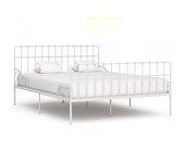 Cama solar con listones blancos de metal 200x200 cm