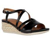 Geox Mujer/Señora D Ischia Corda A Suede Sandalias 4 UK negro