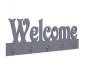 WELCOME Colgador de pared gris 74x29,5 cm