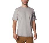 Camiseta Hombre COLUMBIA (L - Algodón - Gris)