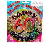 Glitter 60th Birthday Badge