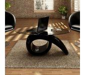 Mesita De Cafe VIDAXL Negro Cristal (115x64 cm)