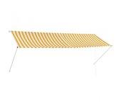 vidaXL Toldo retráctil 350x150 cm amarillo y blanco