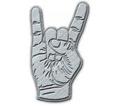 Die Cast Devil Horns Badge One Size gris