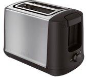 Tefal TT3408 VIVO Tostadora 7 niveles Caja de acero inoxidable 2 ranuras para rebanadas anchas S/XL Elevación alta 850W Negro