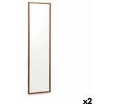 Espejo de pared 30 x 120 cm Bronce Madera MDF (2 Unidades)