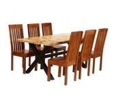 Conjunto De Comedor 7 Piezas Madera Maciza De Acacia Y Mango Vidaxl