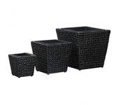 3 piezas negro trenzado Hyacinth Stand Up Camas