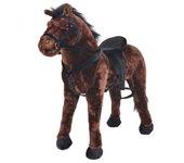 vidaXL Caballo de peluche de pie marrón oscuro XXL