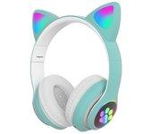 Auriculares orejas de gato bluetooth turquesa