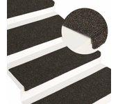 vidaXL Alfombrilla de escaleras 15 uds punzonada antracita 65x21x4 cm