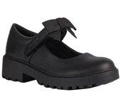 Zapatos escolares de piel con lazo Casey para niña de Geox 1.5 UK negro