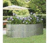 vidaXL Jardinera arriate acero recubrimiento polvo plata 212x140x68 cm