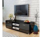 Mueble para TV negro brillante 140x40,5x35 cm