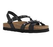 Geox Mujer/Señora Kency Sandalias De Cuero 7.5 UK negro