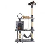 Árbol para Gatos y Rascadores Sisal 140cm Patas Impresas Gris